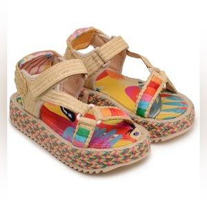 Farm Rio Sandals 7 Colorful Toucan